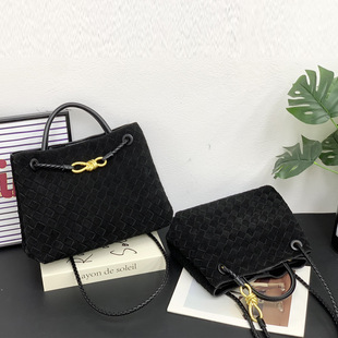 编织包手拎包2025包女牛皮翻毛皮金属扣大容量通勤单肩斜挎托特包