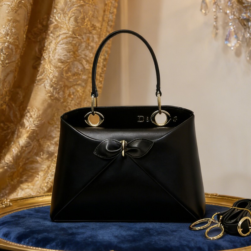 2026新款牛皮蝴蝶结手提包欧美时尚百搭单肩斜挎包高级感通勤女包