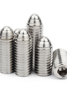 不锈钢粗牙超重载型球头柱塞BSX3/4/5/6/8/10/12/16螺纹波珠ZAF04