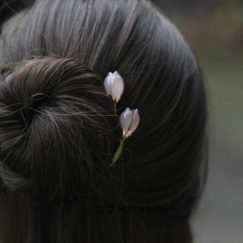 郁金香花朵插梳日常古装汉服
