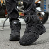 九股狼响尾蛇春秋四季 骑行靴摩托车骑行男防水防滑真皮拉力机车鞋