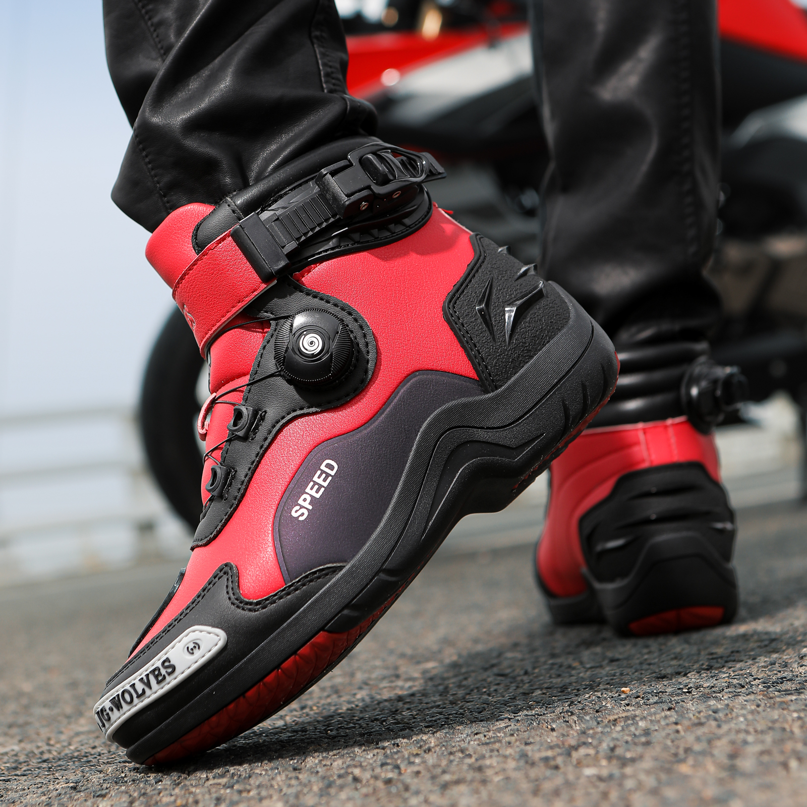 九股狼秋冬四季骑行靴摩托车鞋越野男女防滑通勤骑行鞋机车鞋装备