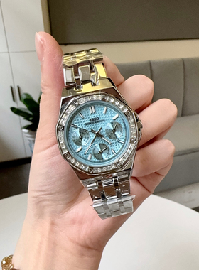 IBSO潮流新款三圈轻奢女表韩系小众高级感气质钢带镶钻时尚百搭