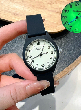 夜光考试用数字手表女学生初高中多巴胺新款简约百搭圆形