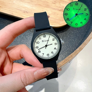 夜光考试用数字手表女学生初高中多巴胺新款 简约百搭圆形