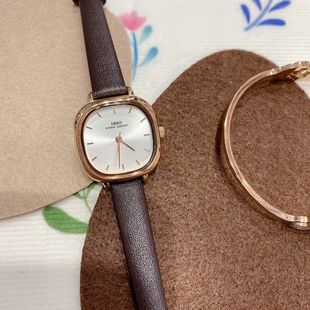 爱彼思诺复古文艺简约小方糖女表时尚 高级感石英表百搭休闲防水