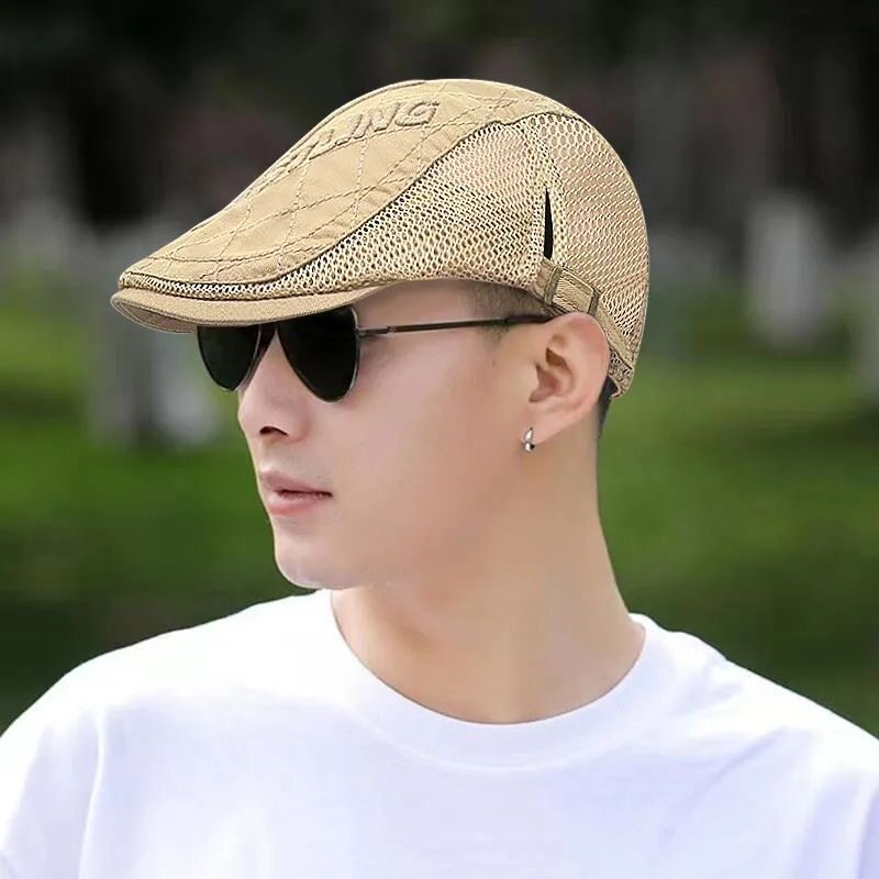 休闲帽子男春夏季新款时尚百搭前进帽防晒遮阳贝雷鸭舌帽透气网帽