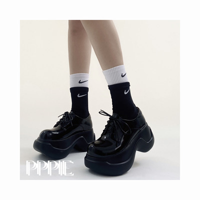 PPPIE 2023超轻透气真皮矮子乐8.5cm厚底鞋