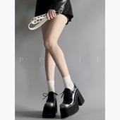 10.8cm小众开边猪牛皮轻巧舒适厚底鞋 PPPIE 显瘦刚需小恶魔