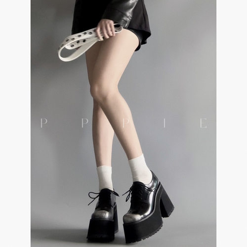 PPPIE 显瘦刚需小恶魔！10.8cm小众开边猪牛皮轻巧舒适厚底鞋