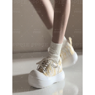 PPPIE 三色布纹羊皮！暴走类型厚底大馒头小皮鞋