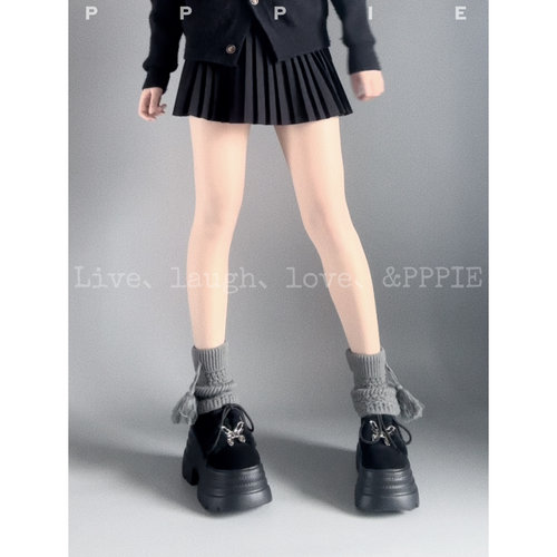 PPPIE 绒绒塔塔 9.8cm牛反皮短绒里厚底鞋！！