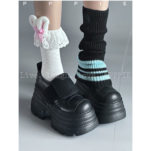 PPPIE 快乐的百家乐 9.8cm粗跟放圆头厚底鞋！