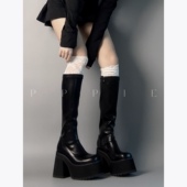 PPPIE 野性小猫暗黑增高10.8cm牛皮瘦瘦靴