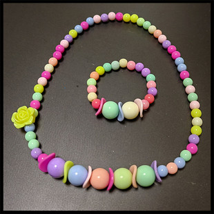 儿童项链首饰配饰可爱宝宝美人鱼手链耳环戒指套装女孩饰品