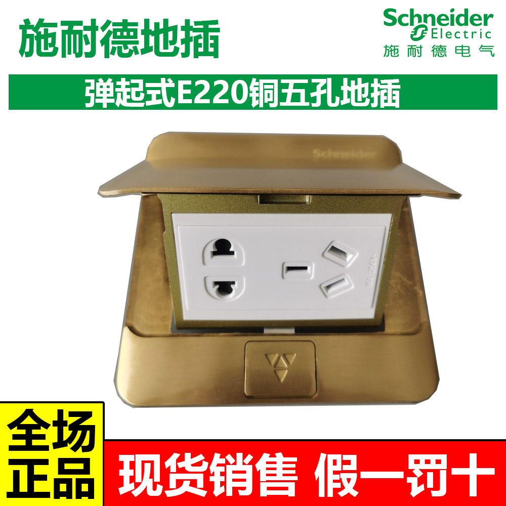 施耐德E220铜五孔弹起式地插
