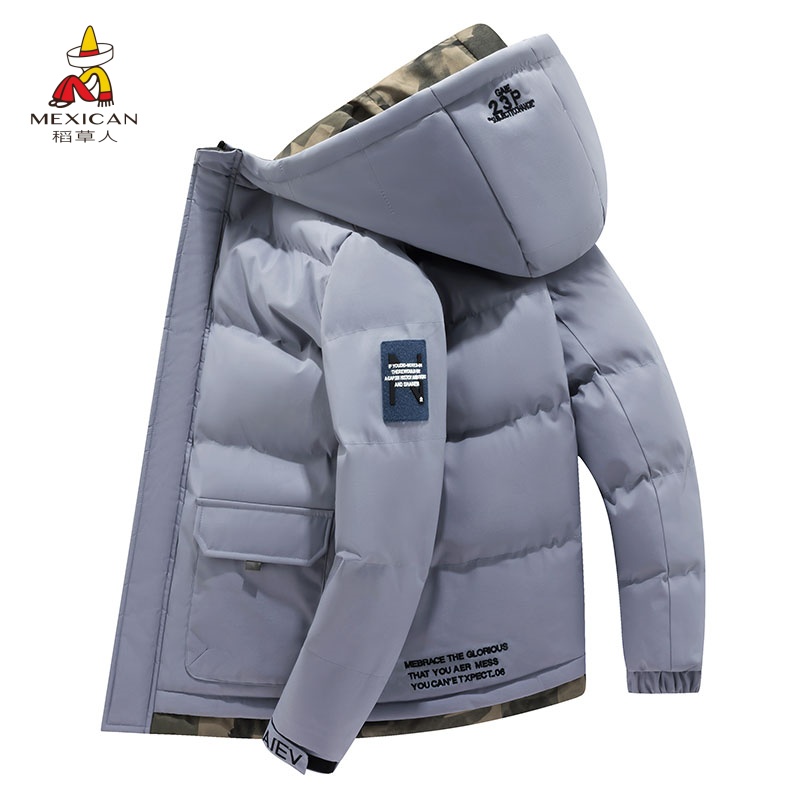 稻草人冬季加厚羽绒服男士外套宽松御寒保暖男装棉衣棉袄冲锋衣潮