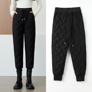 户外宽松运动休闲加厚女士保暖棉裤 2024年新款 女冬外穿时尚 羽绒裤