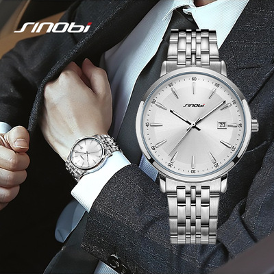 Sinobi男士手表男商务简约大气男表防水石英腕表跨境9861
