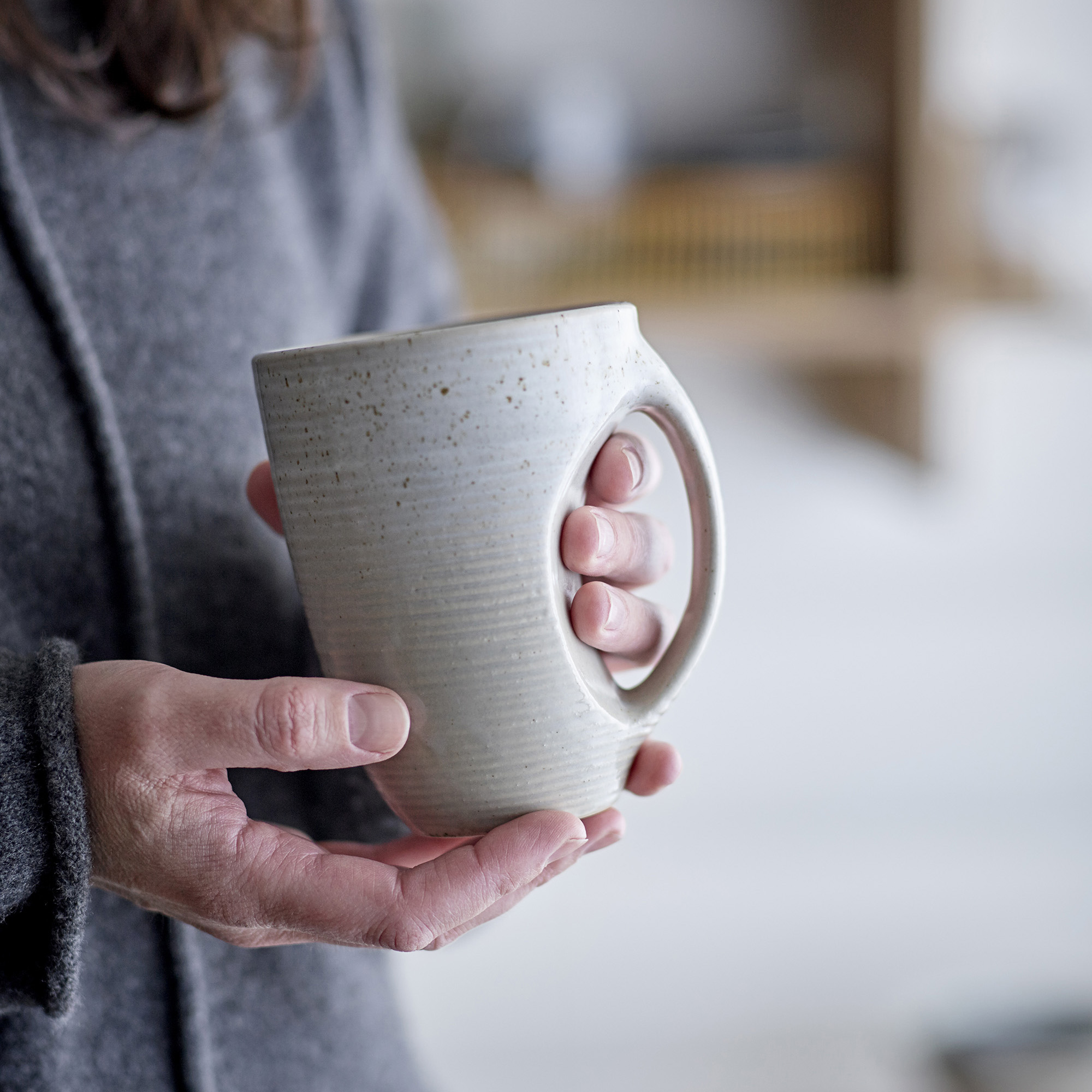 复古灰褐色磨砂陶瓷马克杯盘子碗