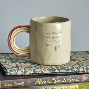 丹麦Bloomingville可爱彩虹手柄礼盒装儿童牛奶陶瓷喝水马克杯子