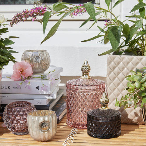 瑞典代购 Lene Bjerre 优雅华丽带盖玻璃首饰收纳盒桌面收纳罐子