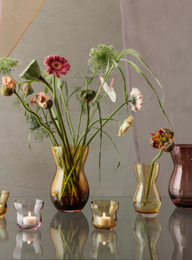 丹麦品牌 Holmegaard葫芦形Calabas客厅花瓶多彩玻璃水培插花烛台