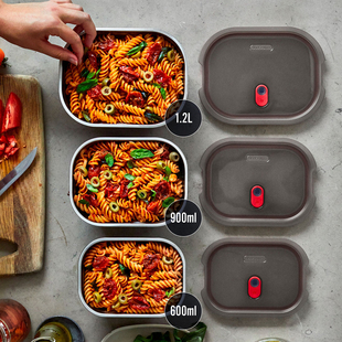 密封防漏可微波不锈钢午餐饭盒保鲜备餐盒 Blum 现货 英国Black