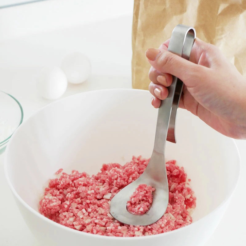 日本产 耐用不锈钢压泥器土豆泥压碎器辅食捣泥工具大圆孔易操作