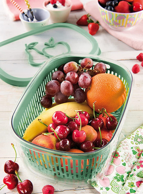 意大利产 Snips带盖沥水网水果盘滤水盆洗蔬菜保鲜盒冰箱收纳储存