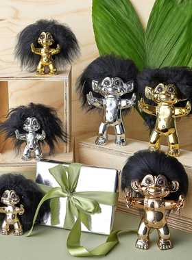 芬兰代Spring Copenhagen好运小矮人Lucky troll木质树脂摆件装饰