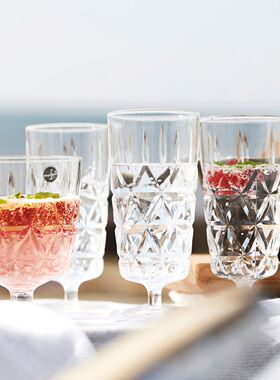 瑞典 Sagaform 北欧透明菱形高透明仿玻璃杯红酒杯喝水杯子沙拉碗