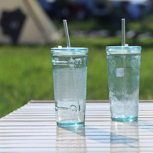 西班牙产 VSM 夏日冷饮玻璃吸管杯带盖饮料杯子果汁咖啡杯500ml