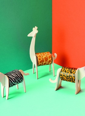 英国 Luckies 超可爱长颈鹿独角兽动物胶带座手账胶带展示摆件