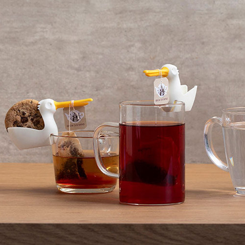 以色列Peleg Design 可爱怪鸟茶滤泡茶器茶叶过滤茶漏杯边茶包架