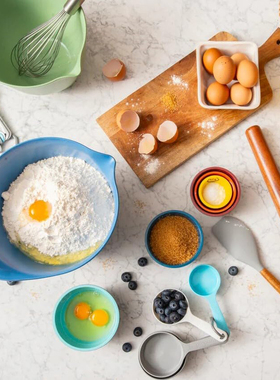 美国 Prepara 可倾斜搅拌碗家用和面盆备餐碗烘焙盆防滑多彩3件套