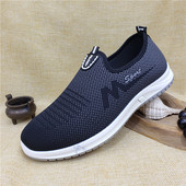 软底一脚蹬平跟中老年休闲运动爸爸网鞋 男棉靴单鞋 老北京布鞋 23款