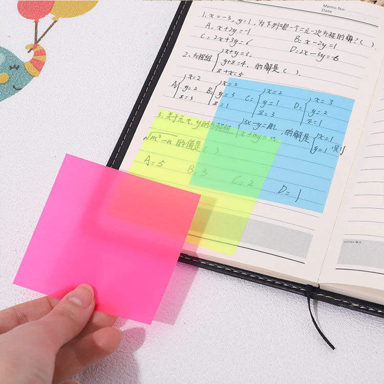 日系透明可撕便利贴韩国创意学生用可写便签贴纸ins粘性强便签本