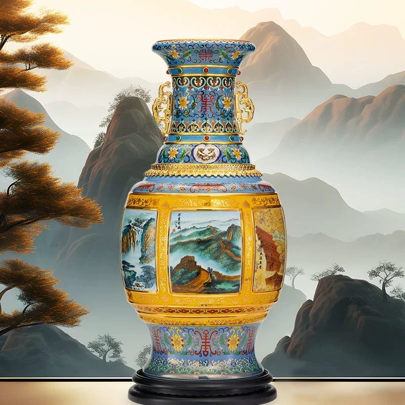 盛世六合中国尊 景泰蓝瓷器 方正品会员特惠收藏礼物摆件