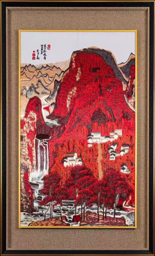 苏绣万山红遍大师作品收藏送礼节日礼物家居陈设 官.方作品