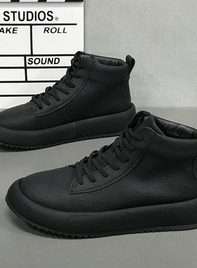 男鞋2025冬季加绒保暖棉鞋高帮休闲板鞋网红同款大头萌萌小丑板鞋