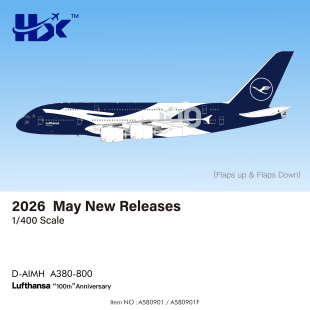 HX Models 1:400 汉莎航空 100周年 A380 D-AIMH 合金 飞机模型