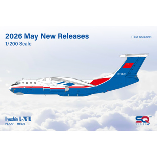 SQ Wings 1:200 中国空军 伊尔 IL-76 H-6670 合金 飞机模型