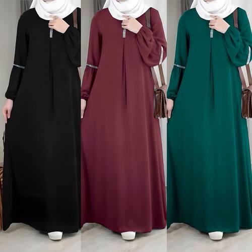 民族风服装巴服宽松长袍及脚踝长裙女Dubai women robe
