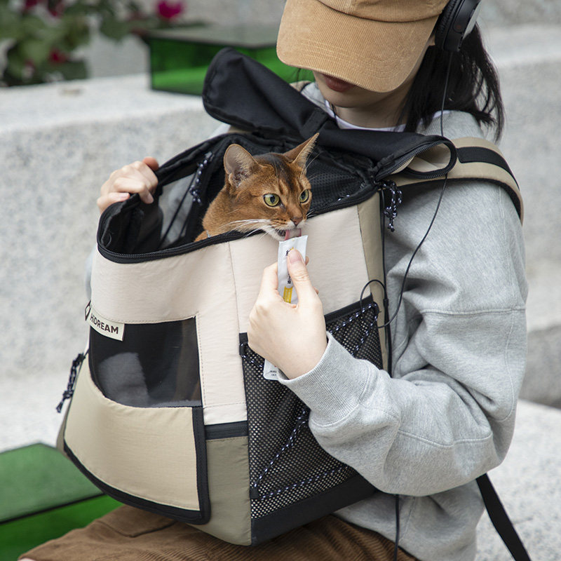 hidream双肩猫包外出便携猫背包旅行前背胸前遮挡猫咪小型狗狗包