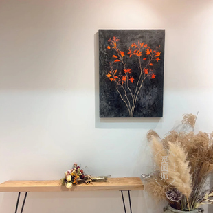 雄黄兰 中古风装饰画侘寂风民宿客厅餐厅挂画复古花卉高级感壁画