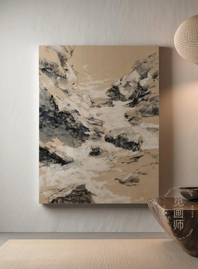 溪谷中古风玄关装饰画抽象艺术