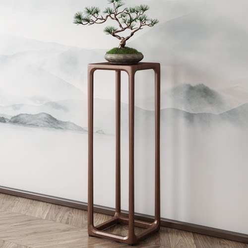 北美黑胡桃新中式花几花架工厂