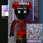 HXSPADRA欧式 复古紫色幻彩玻璃金线马赛克KTV卫生间酒吧背景墙贴