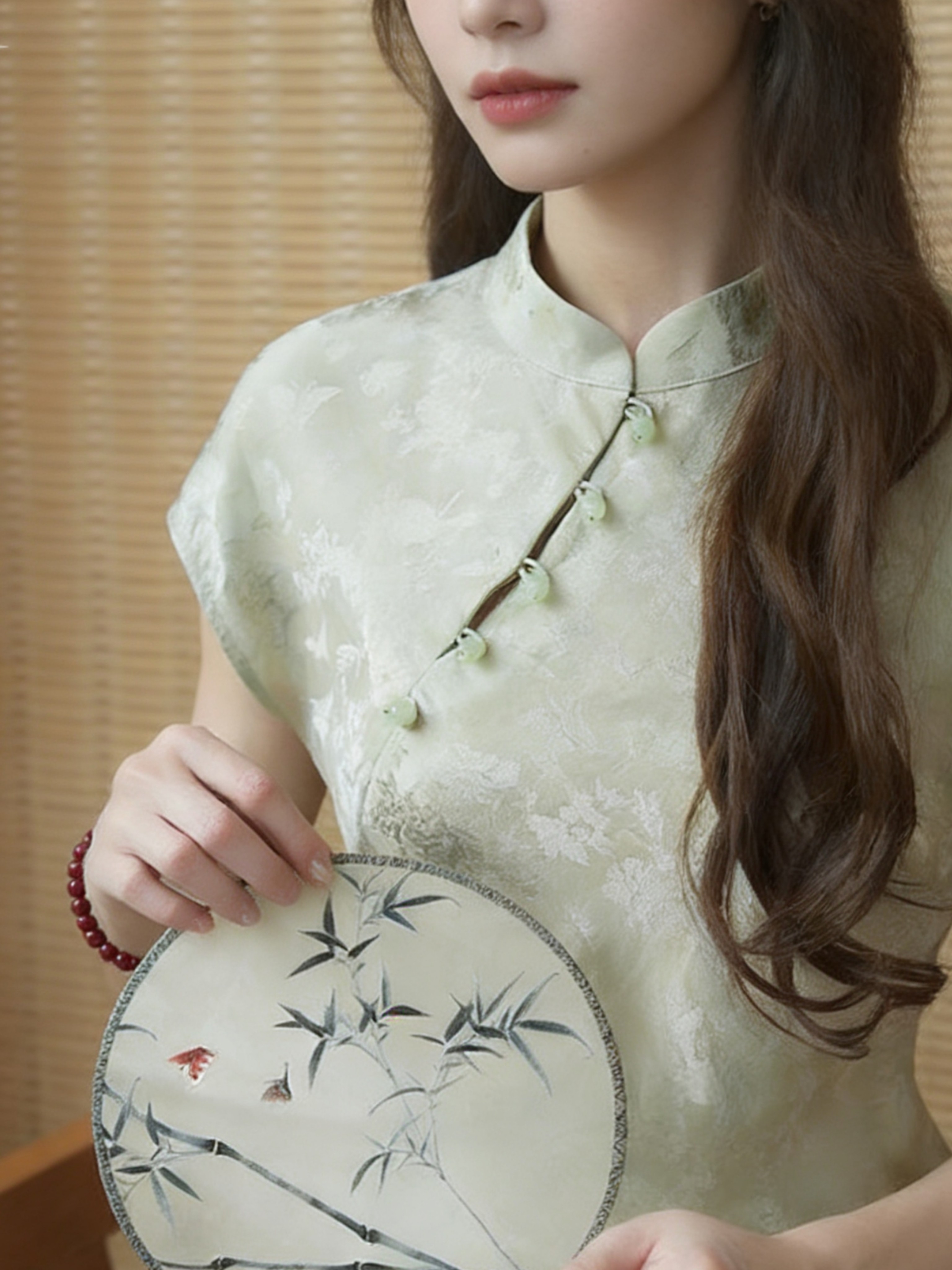 100桑蚕丝花罗真丝旗袍年轻款优雅女夏2026新中式国风盘扣连衣裙